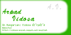 arpad vidosa business card